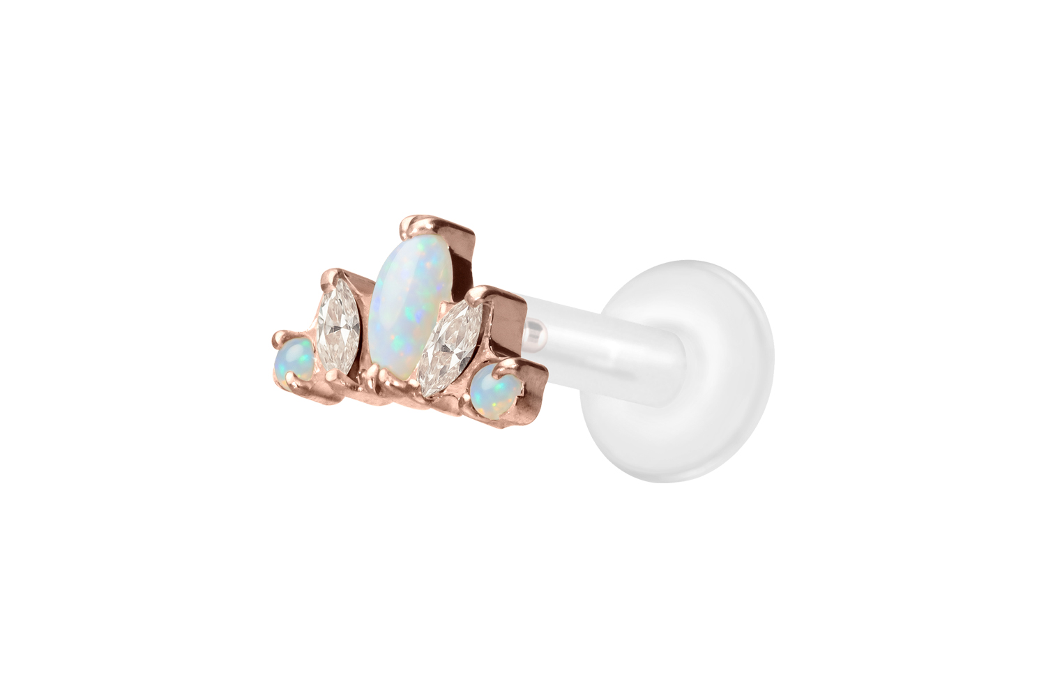 PTFE Labret Piercing mit Innengewinde + Titan-Aufsatz LOTUSBLÜTE